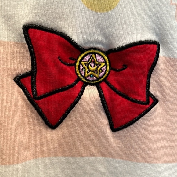SAILOR MOON BoxLunch Rugby Shirt Long Sleeve Embroidered Anime Cotton Large - Picture 5 of 8